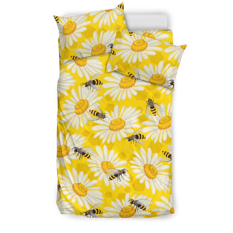 Bee Daisy Pattern Bedding Set