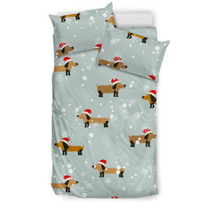 Dachshund Chirstmas Pattern Bedding Set