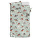 Dachshund Skating Pattern Bedding Set