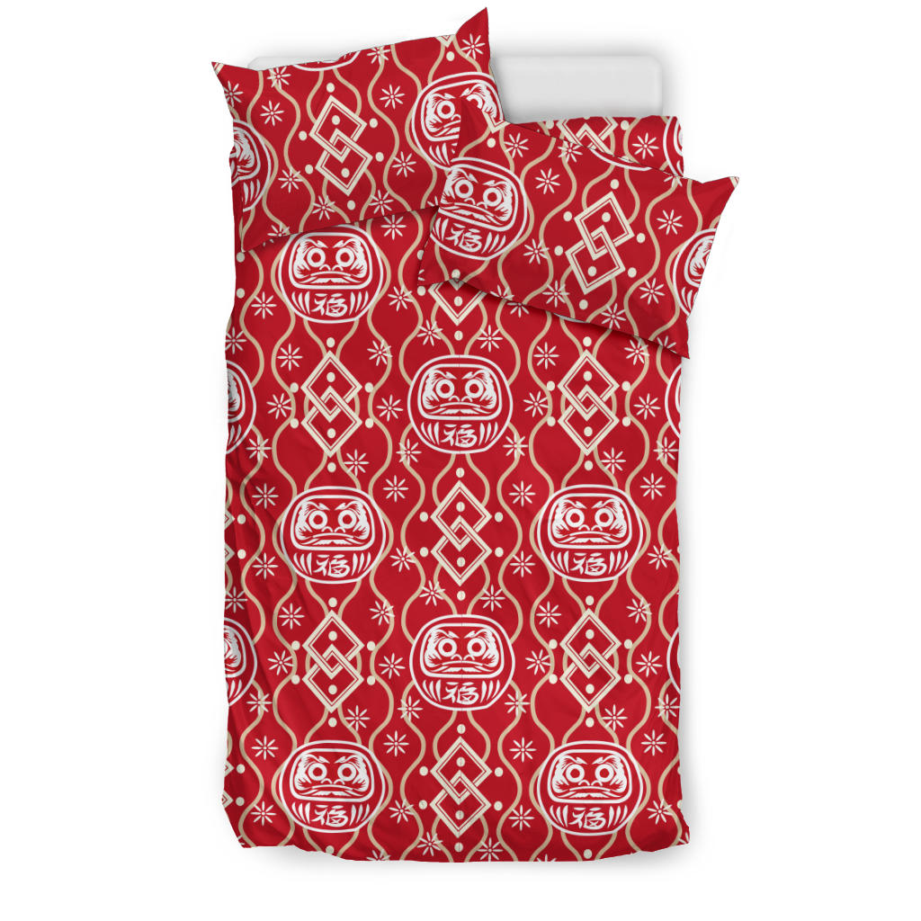 Daruma Red Pattern Bedding Set