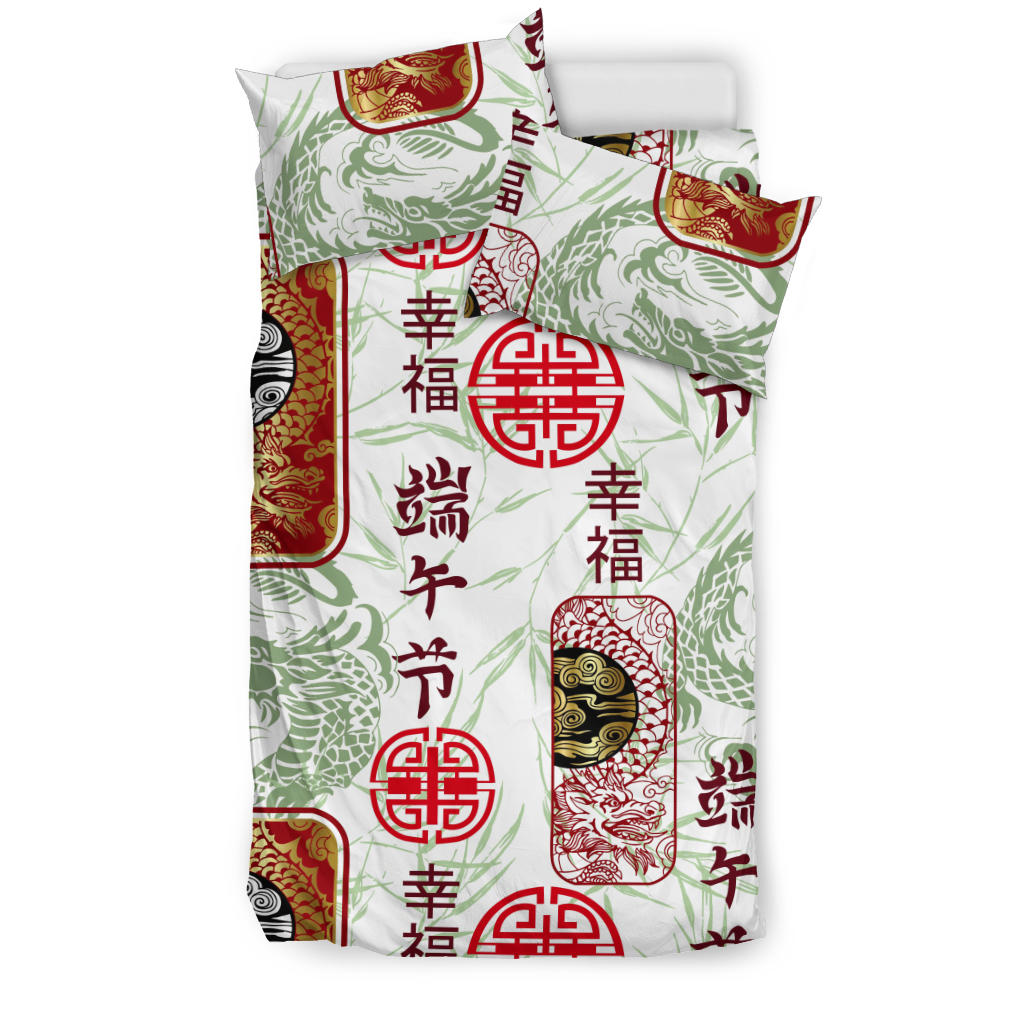 Dragon Pattern Happy Dragon Boat Festival Bedding Set