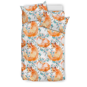 Fox Water Color Pattern Bedding Set