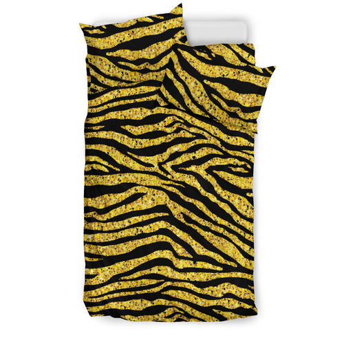 Gold Bengal Tiger Pattern Bedding Set