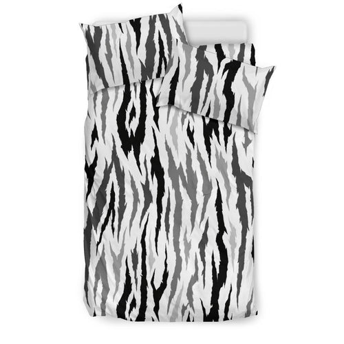 Gray Bengal Tiger Pattern Bedding Set