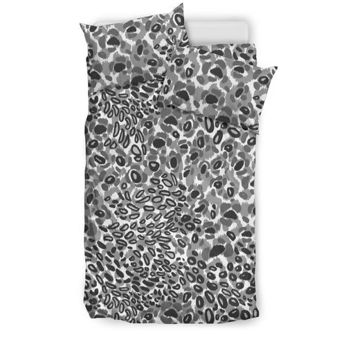 Gray Leopard Texture Pattern Bedding Set