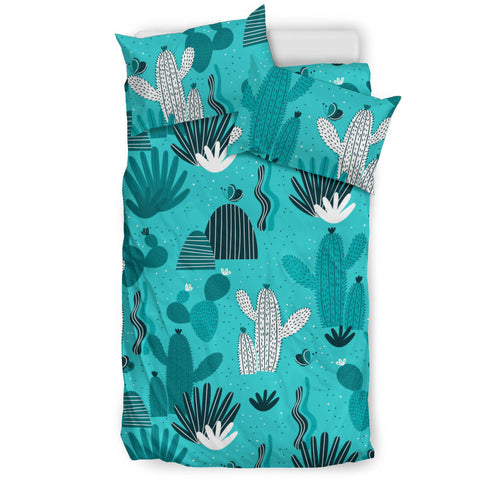 Green Cactus Pattern Bedding Set