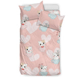 Hamster in Cup Heart Pattern Bedding Set