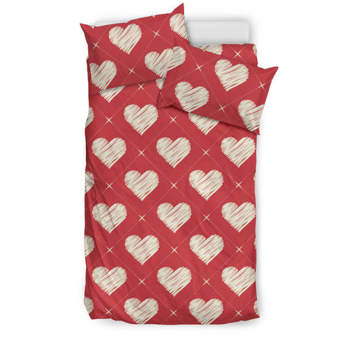 Heart Red Pattern Bedding Set