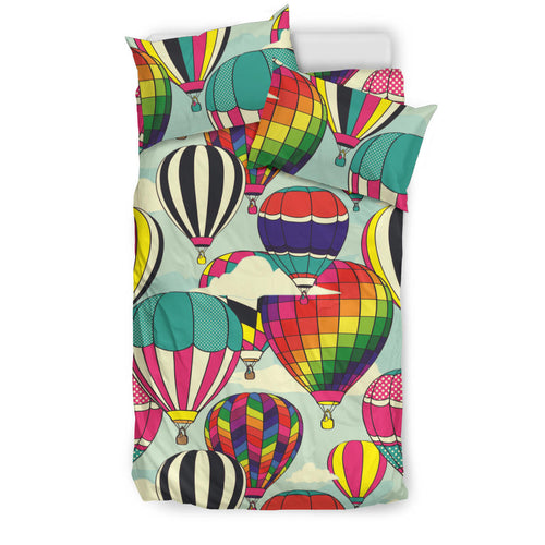 Hot Air Balloon Pattern Background Bedding Set