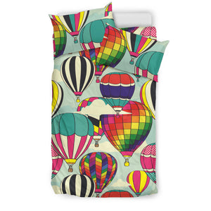 Hot Air Balloon Pattern Background Bedding Set