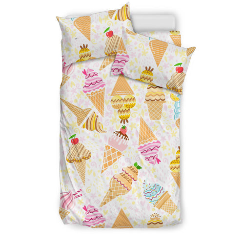 Ice Cream Cone Pattern Background Bedding Set