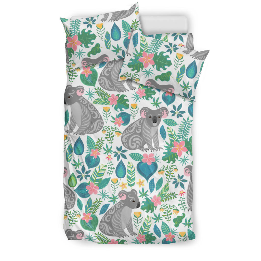 Koala Leaves Pattern Bedding Set