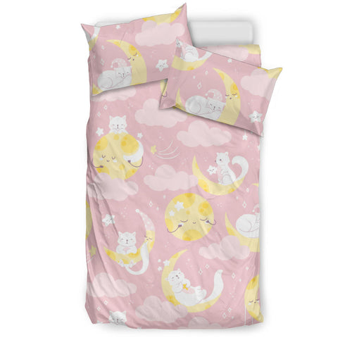 Moon Sleeping Cat Pattern Bedding Set