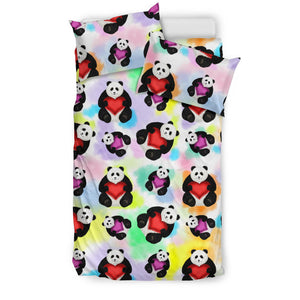 Panda Cute Heart Pattern Bedding Set