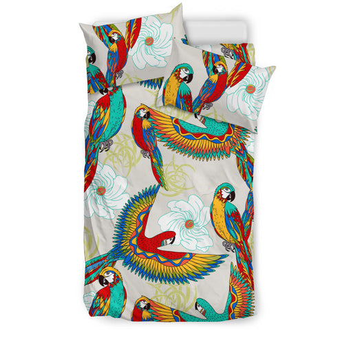 Parrot Flower Pattern Bedding Set