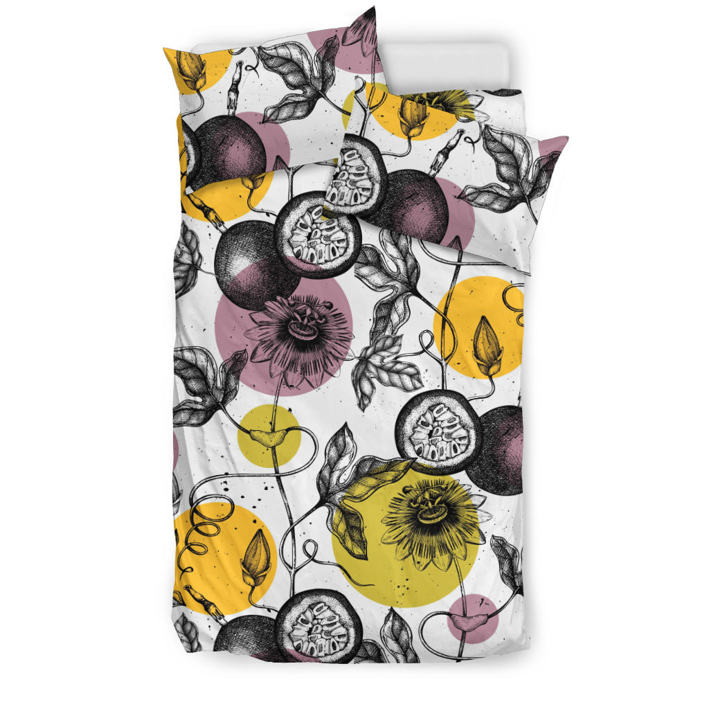 Passion Fruit Pattern Background Bedding Set