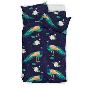 Peacock Flower Pattern Bedding Set