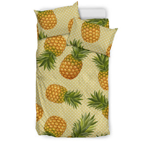 Pineapple Pattern Pokka Dot Background Bedding Set