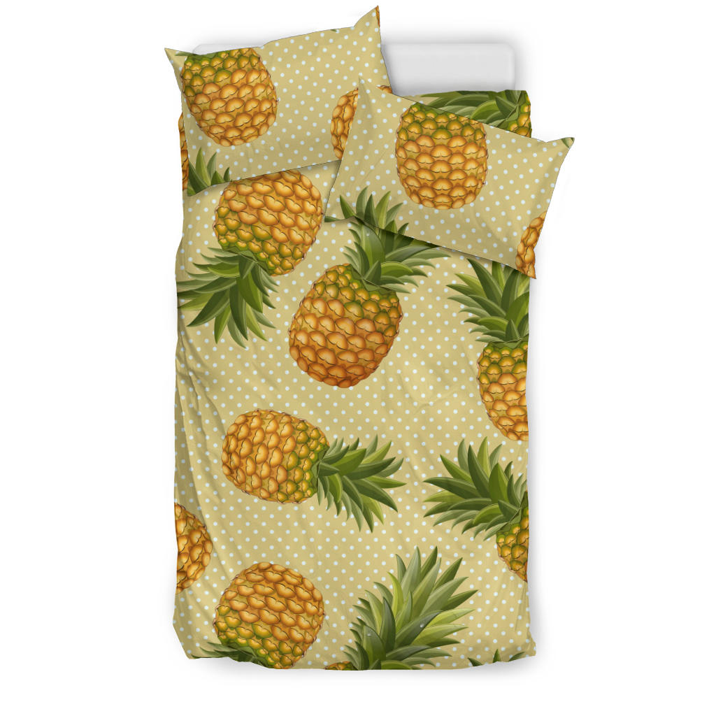 Pineapple Pattern Pokka Dot Background Bedding Set