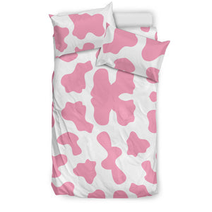 Pink Cow Skin Pattern Bedding Set