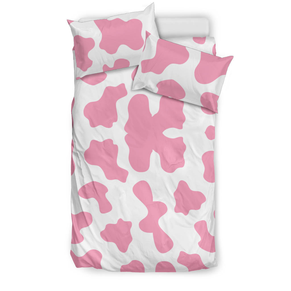 Pink Cow Skin Pattern Bedding Set