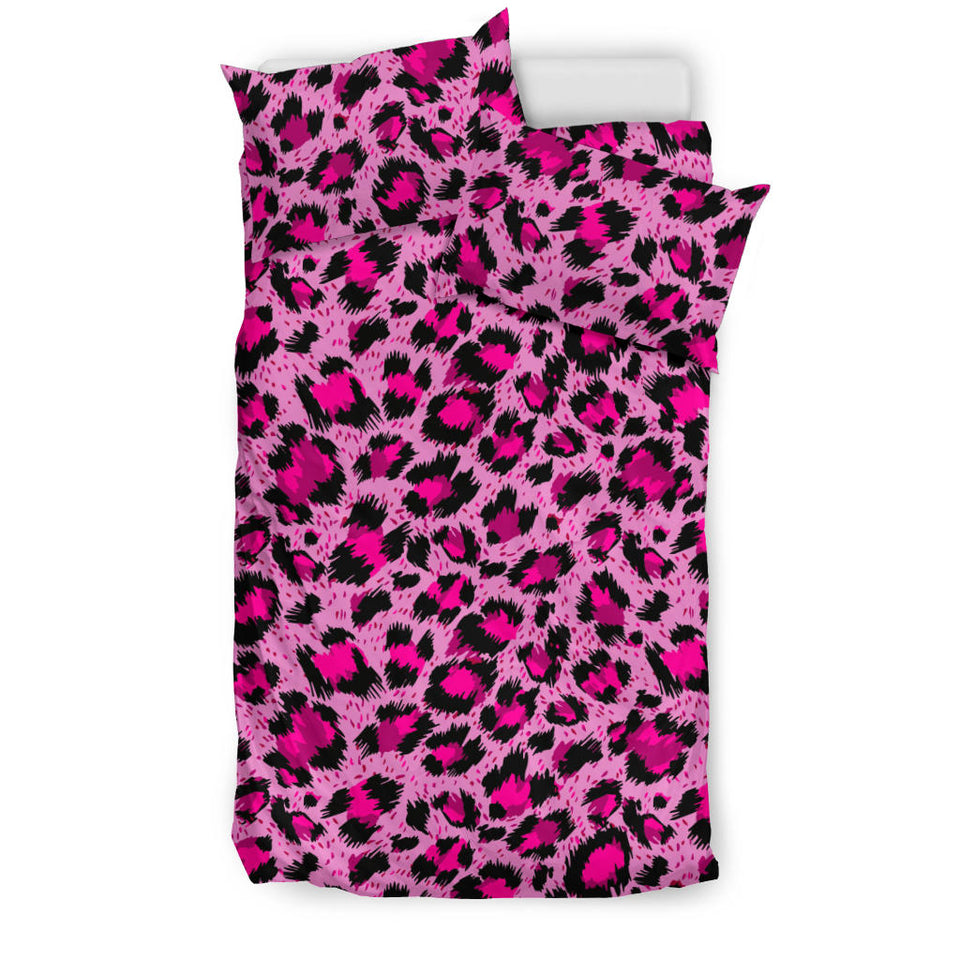 Pink Leopard Skin texture Pattern Bedding Set