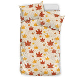 Red and Orange Maple Leaves Pattern Bedding Set