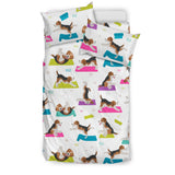 Beagle Yoga Pattern Bedding Set