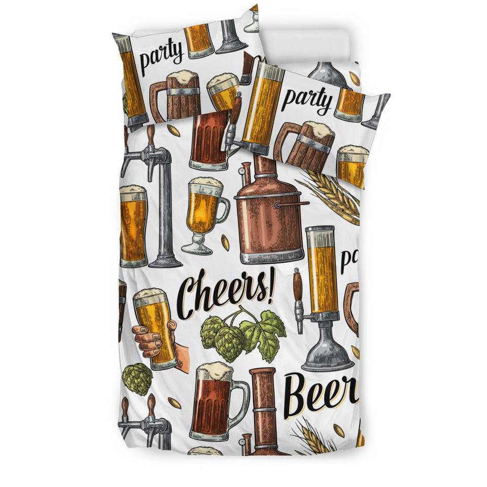 Beer Cheer Pattern Bedding Set