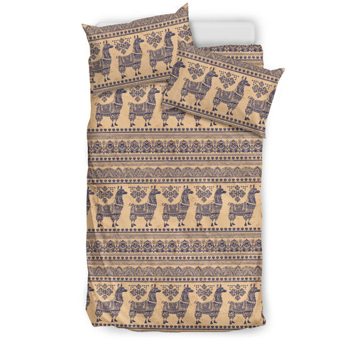 Llama Pattern Ethnic Motifs Bedding Set