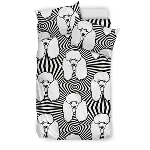 Black and White Poodle Pattern Bedding Set