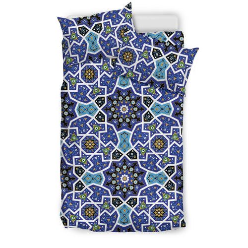 Blue Arabic Morocco Pattern Bedding Set