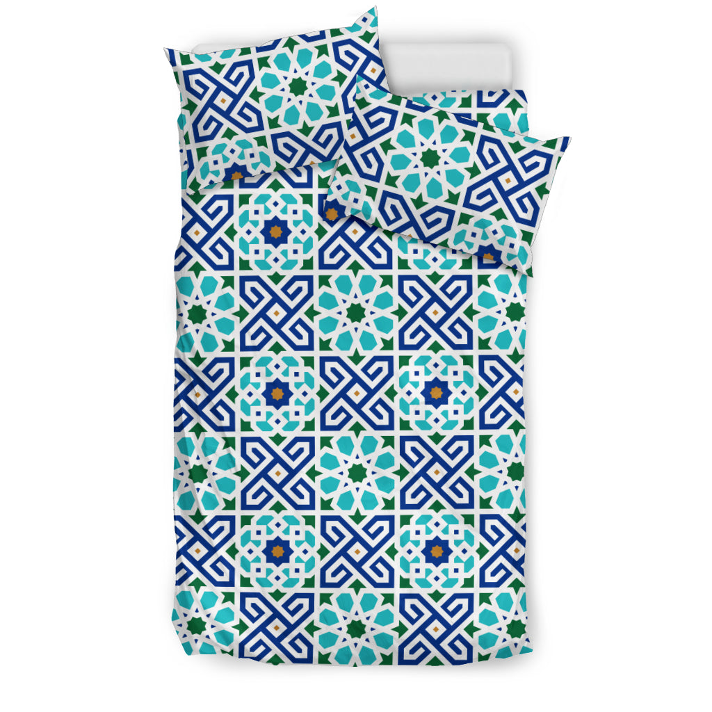 Blue Theme Arabic Morocco Pattern Bedding Set