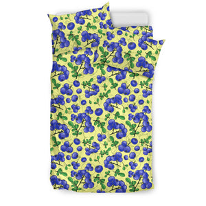 Blueberry Leaves Pattern Bedding Set