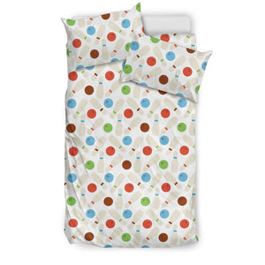 Bowling Ball and Pin Pattern Bedding Set