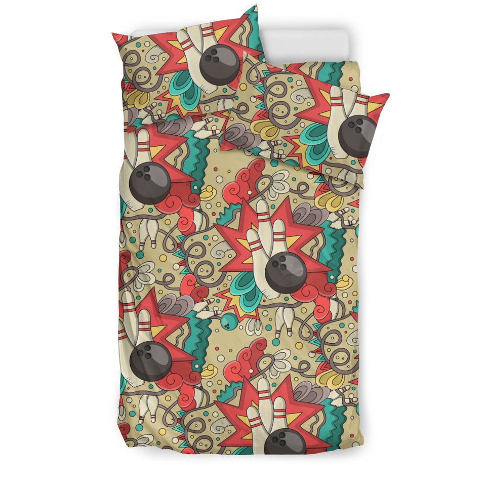 Bowling Pattern Background Bedding Set