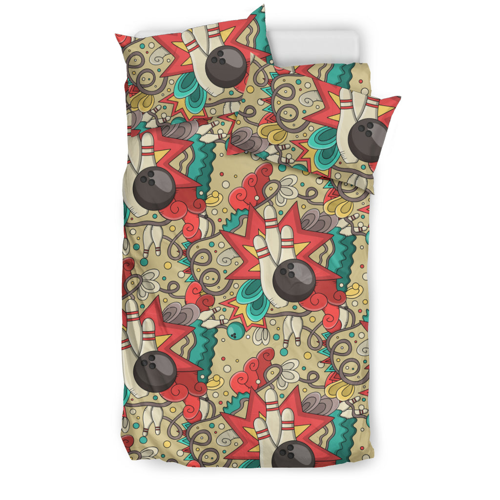 Bowling Pattern Background Bedding Set