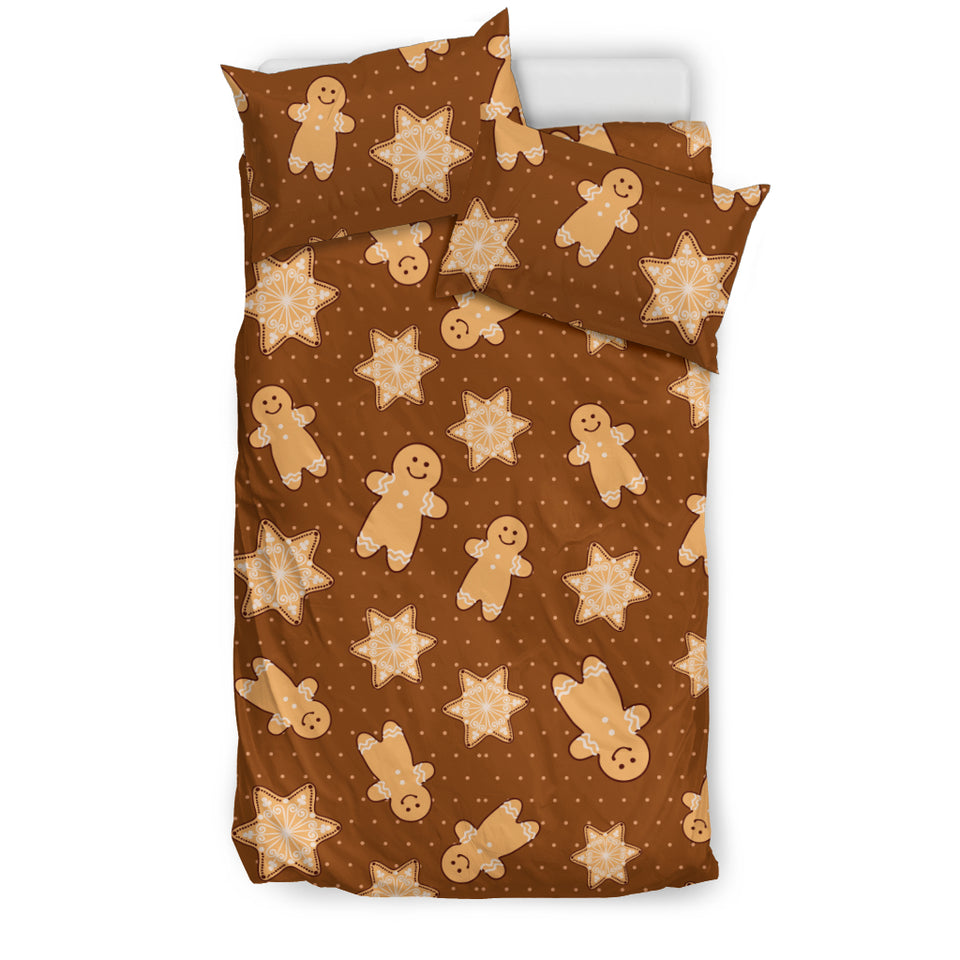 Christmas Gingerbread Cookie Pattern Bedding Set