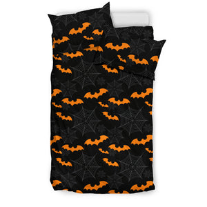 Cobweb Spider Web Bat Pattern Bedding Set