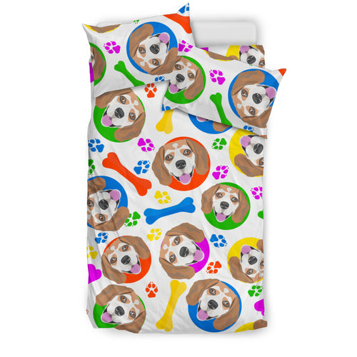 Colorful Beagle Bone Pattern Bedding Set