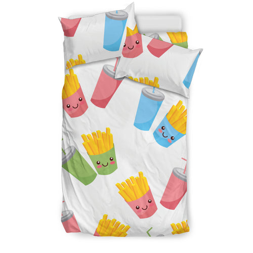 Colorful French Fries Pattern Bedding Set