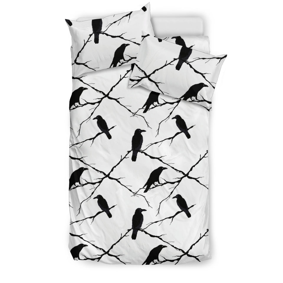 Crow Pattern Background Bedding Set