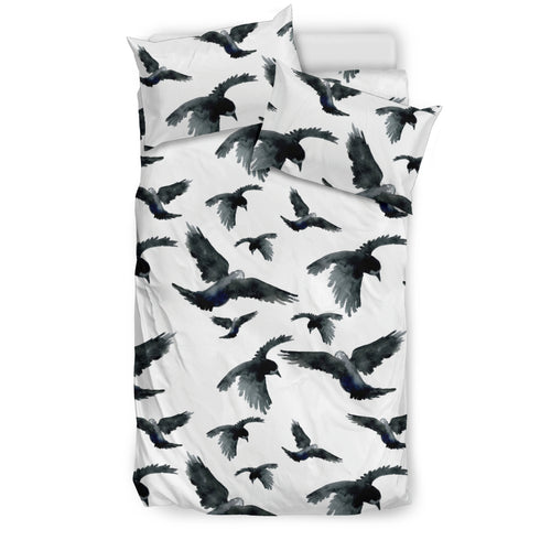 Crow Water Color Pattern Bedding Set