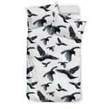 Crow Water Color Pattern Bedding Set