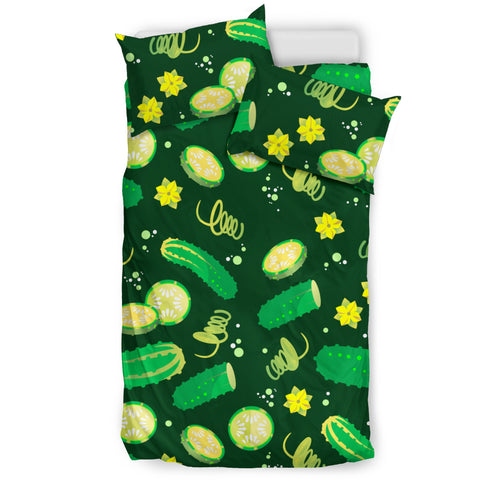 Cucumber Pattern Background Bedding Set