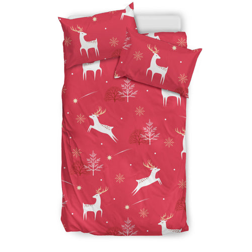 Deer Pattern Background Bedding Set