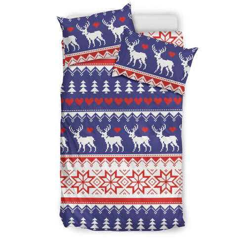 Deer Sweater Printed Pattern Bedding Set