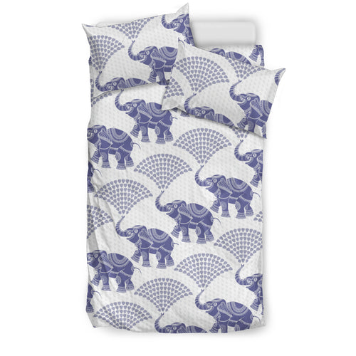 Elephant Pattern Background Bedding Set