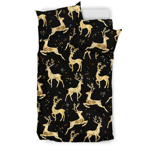 Gold Deer Pattern Bedding Set