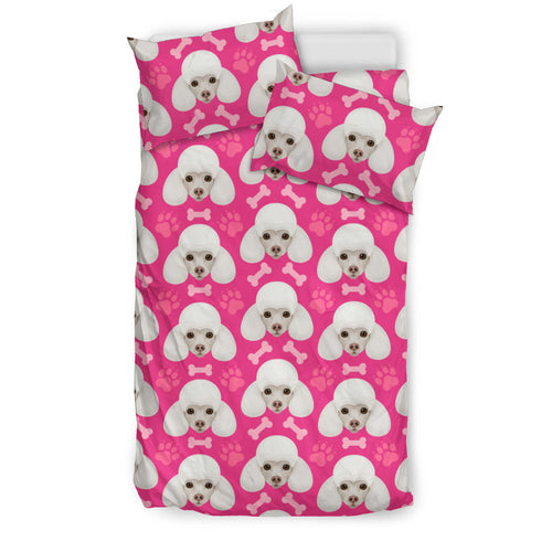 Poodle Pattern Pink background Bedding Set